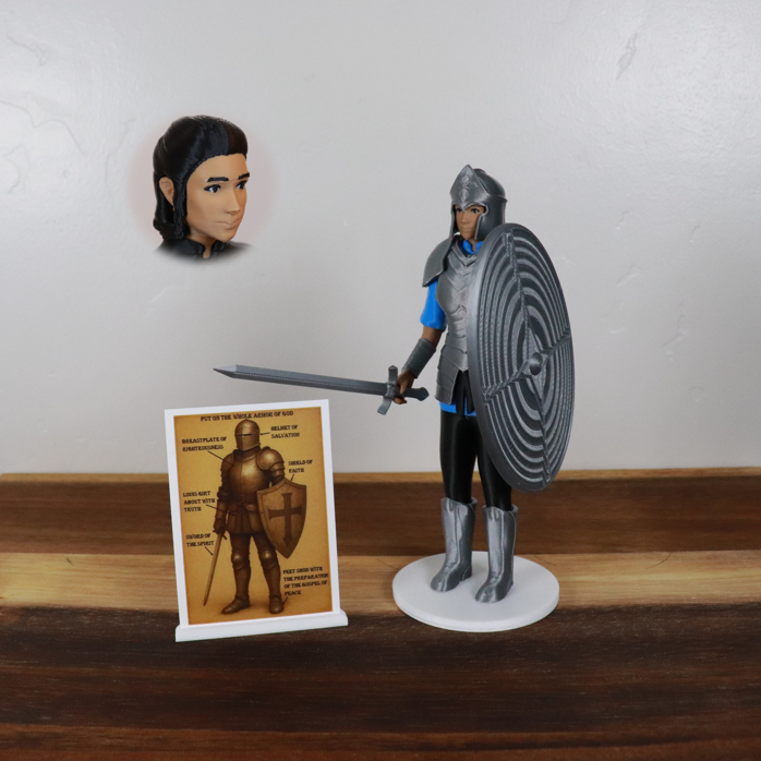 Armor of God Warrior - WOMAN (Cyan Tunic)