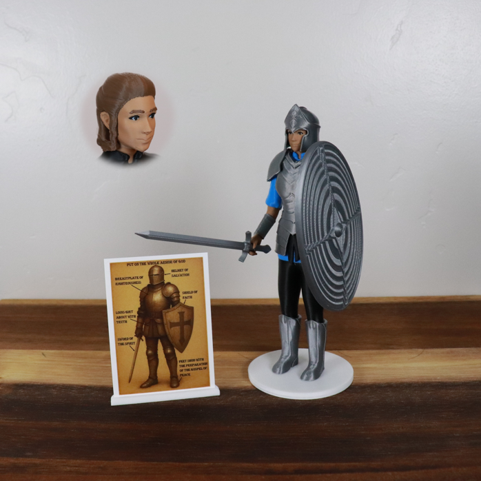 Armor of God Warrior - WOMAN (Cyan Tunic)