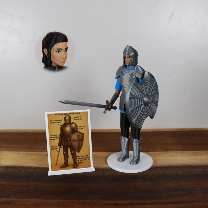 Armor of God Warrior - WOMAN (Cyan Tunic)