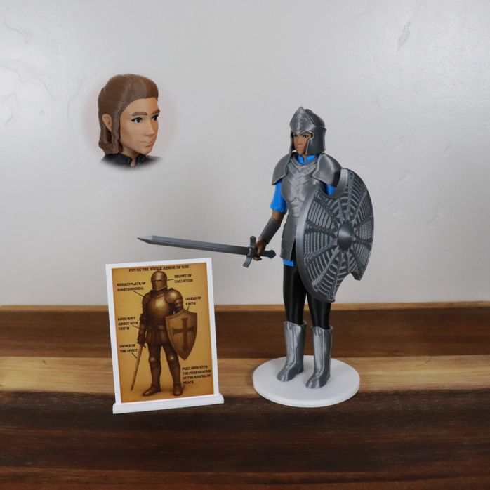 Armor of God Warrior - WOMAN (Cyan Tunic)