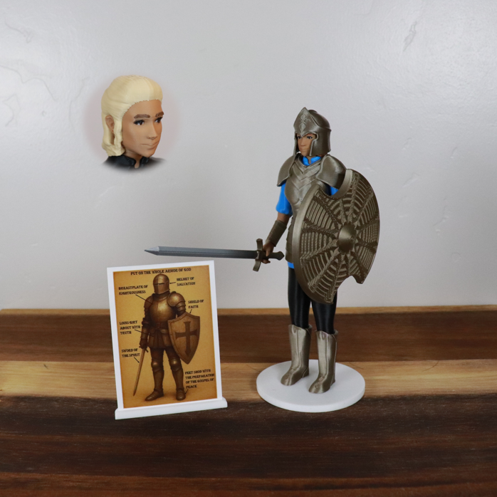 Armor of God Warrior - WOMAN (Cyan Tunic)